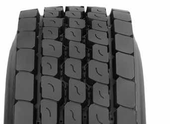 Omnitrac MSS II OMNITRAC MAX TECHNOLOGY O Goodyear Omintrac MSS II inclui uma banda de rodagem larga de 4 e 5 ribs para uma quilometragem excelente e desgaste uniforme, materiais e funcionalidades de