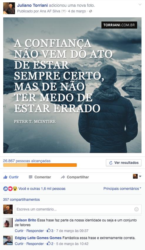 CONTEÚDO DOS SEUS POSTS É muito importante você pensar no conteúdo da sua página. Este conteúdo deve ser relevante para o público e mostrar o que ele tem interesse de ver.