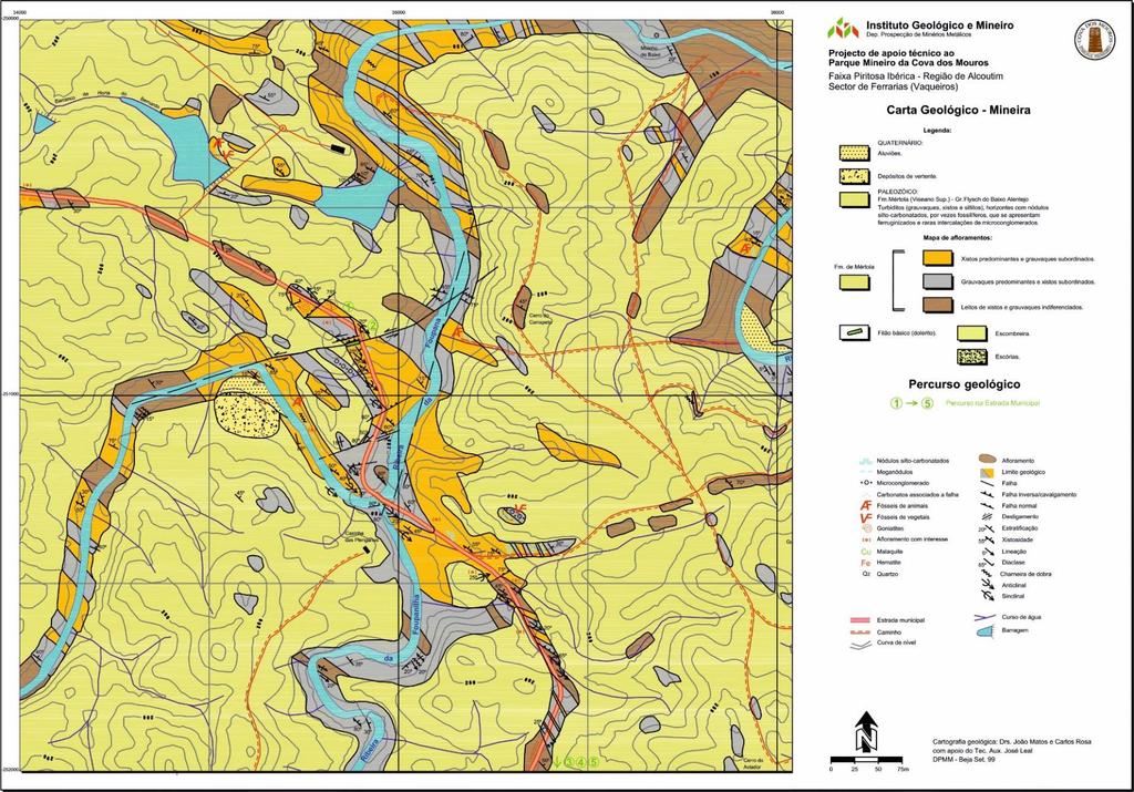 Anexo 4 Carta geológica de uma secção da estrada municipal
