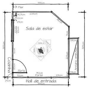 Passos 1 Nos envie as medidas do seu ambiente. Se você já tiver a planta do espaço feita, perfeito, é só mandar o arquivo ou a foto pra gente (jpg, png, pdf, dwg).