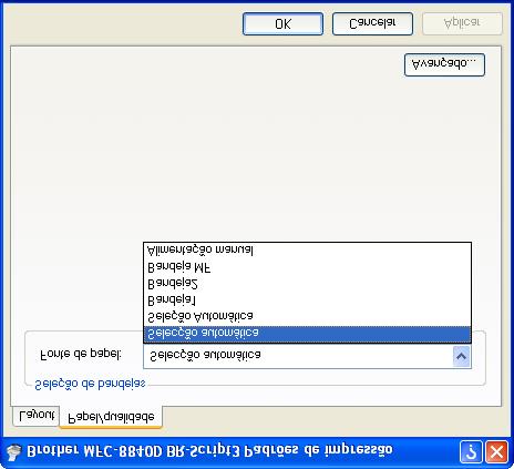 Separador Paper/Quality [Papel/Qualidade] Se estiver a utilizar o Windows NT 4.