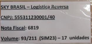 (lacre) que contenha: dados cadastrais, número da NF de devolução e quantidade de volumes que estão sendo devolvidos nesta nota.