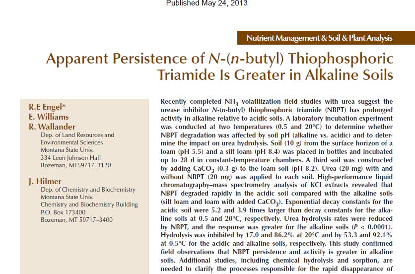 Processos de fabricação de fertilizantes nitrogenados estabilizados Ureia + NBPT (Inibidor de urease) Ureia tratada durante ou após a