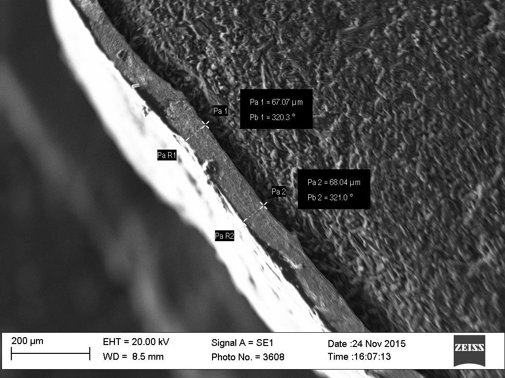 A = 67-68 µm Taxa de liberação