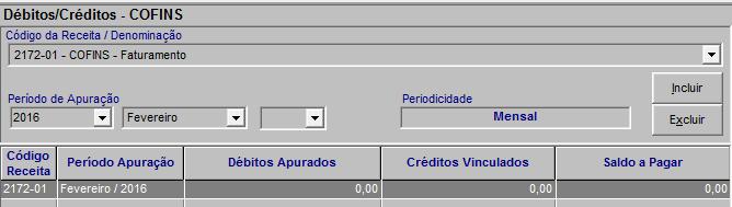 maior de Cofins, conforme descrito: Valor do débito: R$ 500,00 Valor do