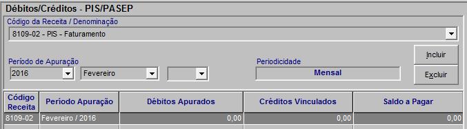 Ficha Demonstrativo do Saldo a Pagar do Débito 4º Lançamento: PIS/Pasep Pagamento com DARF e Compensação A empresa utilizou o crédito do pagamento a maior de Cofins ocorrido no mês de fevereiro,