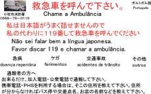 KOMAKI-Jornal Informativo Sobre a Vida Cotidiana Sobre o Cartão de Pedido de Socorro para uso de estrangeiros Para os estrangeiros que têm dificuldades com a língua japonesa, confeccionamos um cartão