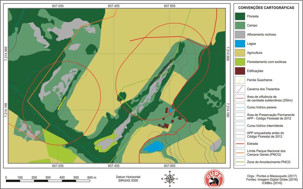 Figura 3: Mapa do uso do solo no entorno da Fenda Guacharos e Caverna dos
