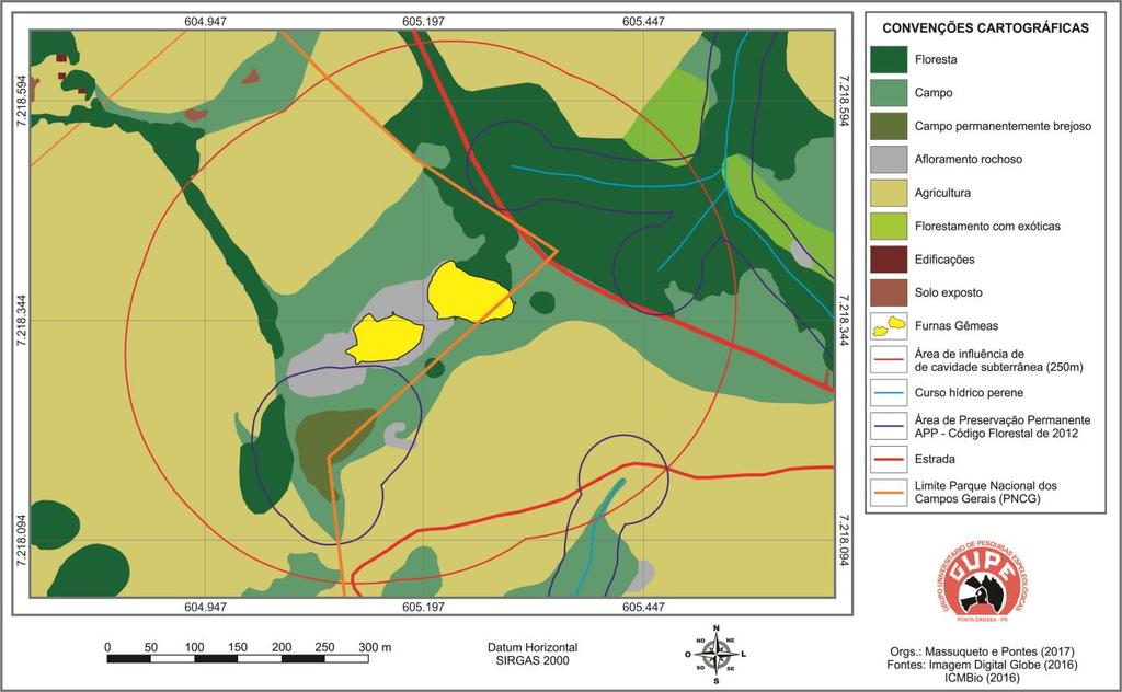 Figura 5: Mapa do uso do solo no entorno da Caverna das Andorinhas. Figura 6: Mapa do uso do solo no entorno das Furnas Gêmeas.