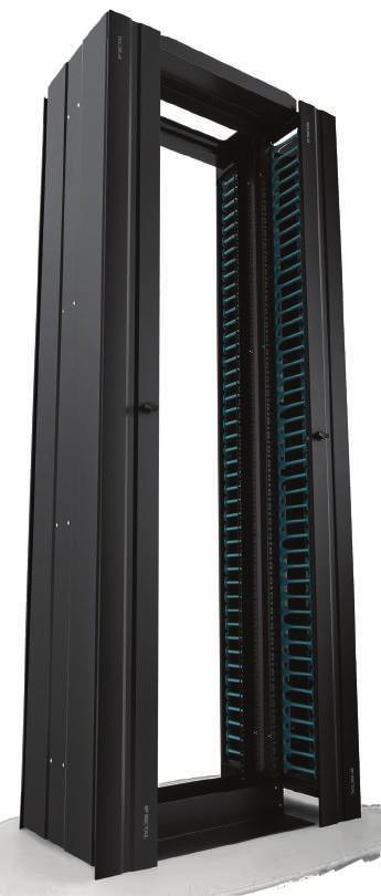 RACK 19 ABERTO HD Os Racks Modulares 45U da linha IP METAL High Density acomodam grande volume de cabos com facilidade de manuseio durante a instalação, além de, possibilitar a ampliação em qualquer