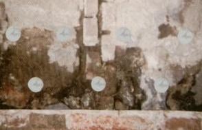 Fig. 73 - À esquerda, dreno plástico e, à direita, parede tratada com drenos atmosféricos plásticos Fig.
