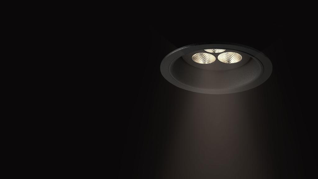 One Incorporando os micro-refletores Lightocore de elevada precisão, One é uma luminária de encastrar no teto com feixes extremamente precisos,
