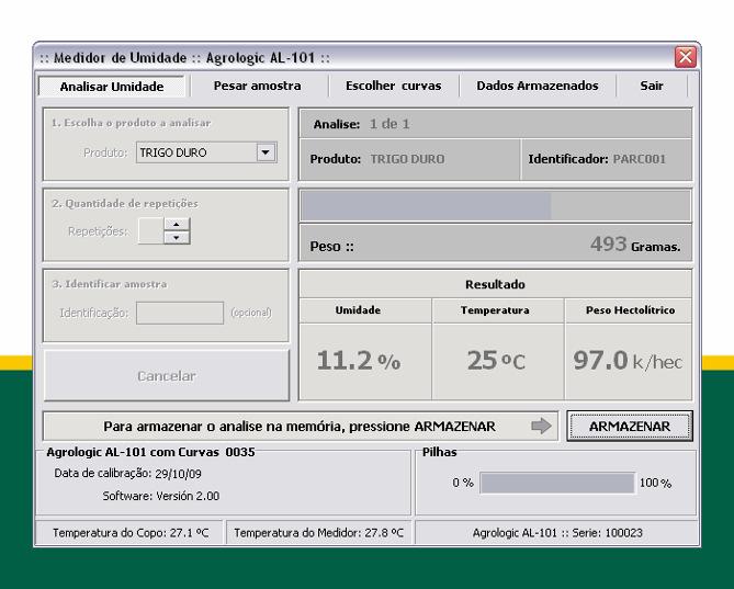 fazer a analise da umidade do conteúdo do copo.