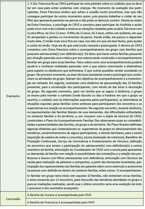 Assim, as famílias que são acolhidas, participam de ações particularizadas, oficinas com famílias, ações comunitárias ou são encaminhadas para a rede socioassistencial ou para serviços de outras