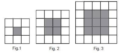 18. A Marta tem quadrados de cartolina de duas cores: cinzentos e brancos. Com eles forma as figuras seguintes: 18.1. Escreve a expressão que permite calcular o número de quadrados brancos necessários para a figura de ordem n.