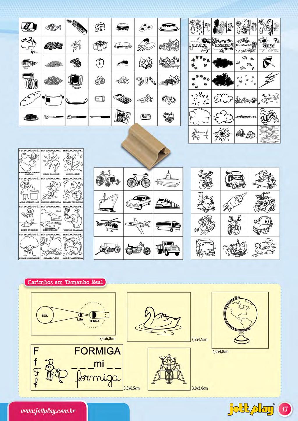 Educação Alimentar 090 (mod. refeições interativo) 42 unidades. 3,5 x 4,5 cm. Estações do Ano 091 (mod.