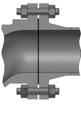 CONEXÔES, FLANGES, PARAFUSOS As faces de contato dos corpos das válvulas da Série GL S são do tipo facecom-ressalto, tanto para as versões equipadas com flanges separáveis quanto para as versões