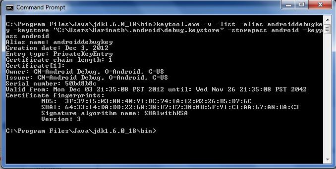 14 Para exibir o fingerprint para chave de debug devemos segui os seguintes passos: 1.1 Localize o arquivo de debug keystore. O nome do arquivo é debug.