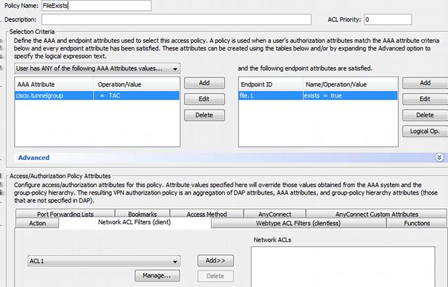 Políticas DAP As políticas DAP são responsáveis para usar os dados recolhidos por HostScan como circunstâncias e aplicam atributos específicos à sessão de VPN em consequência.