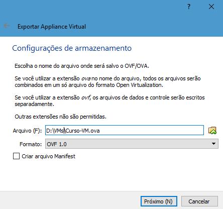 A tela final do assistente, traz a possibilidade de acrescentar mais informações sobre a VM