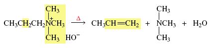 7.5 - Reação de hidróxido de amônio quaternário Eliminação de
