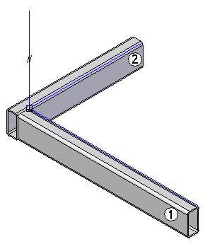 D Atividade: Posicionamento automático de estrutura Etapa 2 Posicionar as duas estruturas como demonstrado. Use o componente Frames/DIN/Rectangular Tubing/Rectangular Tubing 40x20x2.par.