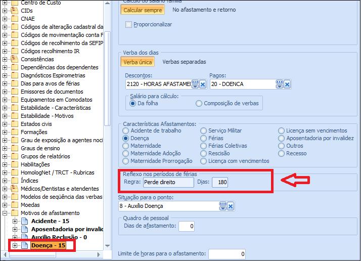 para período de Férias (subtraindo). Tendo assim, o saldo de faltas corrigidos de acordo com os lançamentos de horas faltas e devolução de horas faltas.