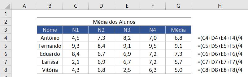 abaixo. Perceba também que o número 4 ficou inalterado, apenas os números das linhas dos endereços das células dentro da função sofreram alteração.