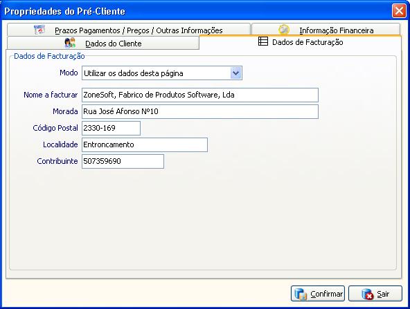 Email Página Web Endereço de E-Mail do Cliente. Endereço do Site WEB do Cliente.