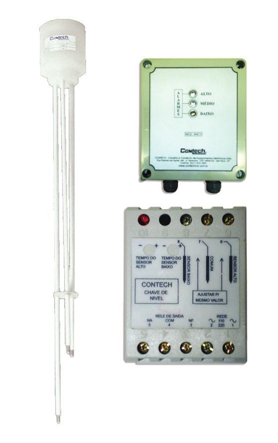 CHAVES E TRANSMISSORES DE NÍVEL CHAVE DE NÍVEL TIPO CONDUTIVA SÉRIE LCC Características Opera em altas temperaturas. Sem partes móveis, facilitando a instalação.