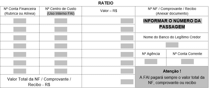 Para preencher o Formulário de Solicitação de Numerário (SN) Informe