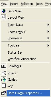 Sobre o menu Layout, clicar View > Data Frames Properties.