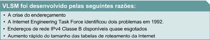 Para implementar VLSM, um administrador de rede precisa usar um protocolo de roteamento que