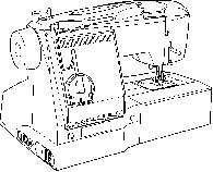 1. PARTES PRINCIPAIS DA MÁQUINA IDENTIFICAÇÃO DA MÁQUINA 1 1. Guia-fio 2. Estica-fio 3. Controle da tensão da linha 4. Tampa frontal 5. Cortador de linha 6. Extensão da base (caixa de acessórios) 7.