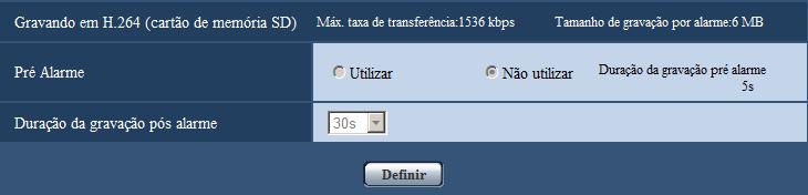 13 Configuração dos ajustes e alarme [Alarme] [Taxa de compressão de imagem na detecção de alarme] Selecione a opção Ligado ou Desligado para determinar se a qualidade da imagem será diferente de