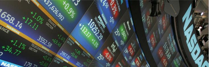 [NASDAQ]: Bolsa de valores eletrônica que lista mais de 2.800 ações, negociadas diariamente entre compradores e vendedores.