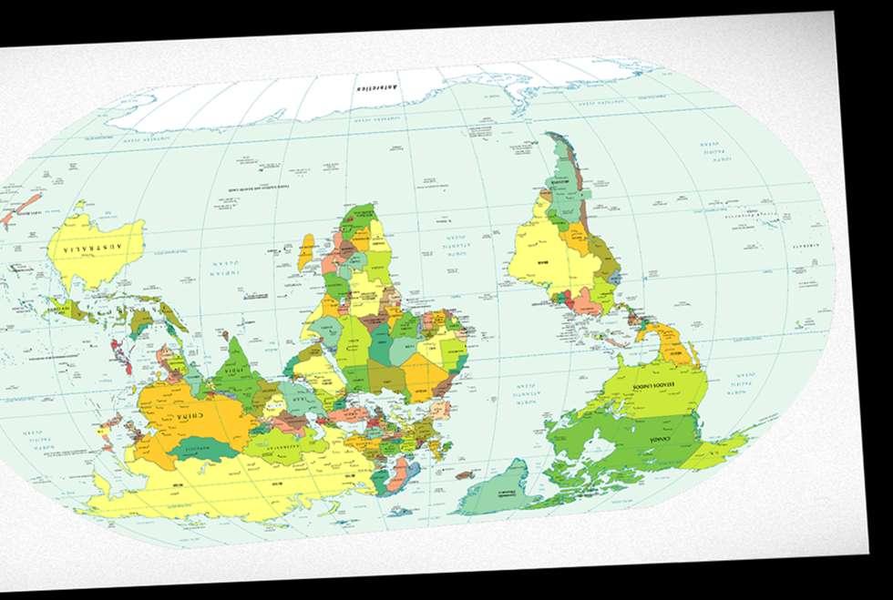 Globalização O mundo de cabeça para baixo.