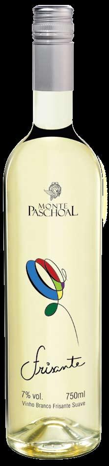 Vinho Frisante Branco 750ml EAN: 7897015210431 DUN: 27897015210435 Caixa com 6 unidades: 8,45 kg Vinho Frisante Rosé 750ml EAN: 7897015210448 DUN: 27897015210442 Caixa com 6 unidades: 8,45 kg