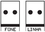 Linha e fone O borne LINHA é a entrada da linha telefônica, ligue aqui os dois fios da linha telefônica pública.