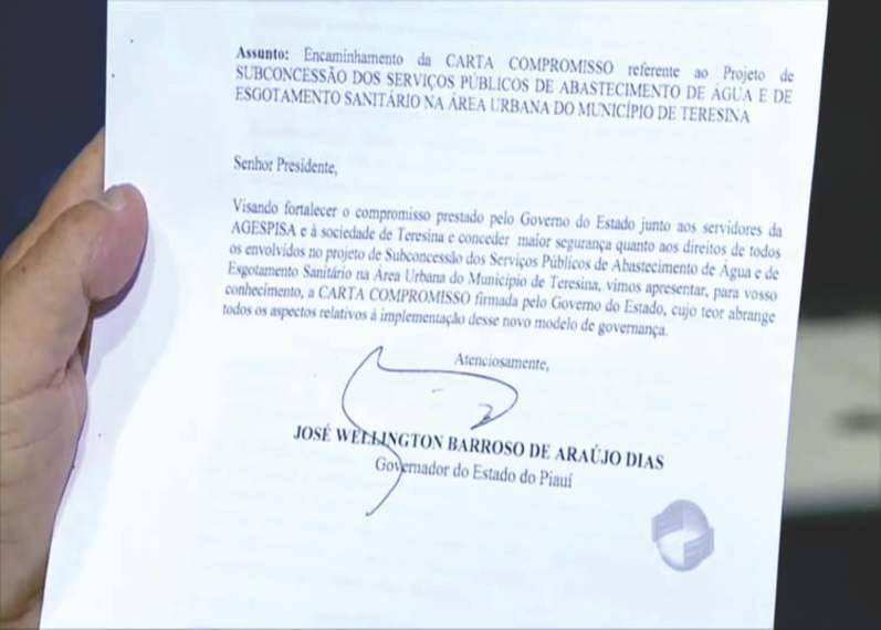 EDIÇÃO: OUTUBRO Governador emite carta compromisso para garantir direito dos servidores da Agespisa PÁGINA 02 : Servidores afirmam que conteúdo do documento é abrangente e não elenca quais direitos