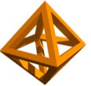 um tetraedro, um octaedro, um icosaedro, um
