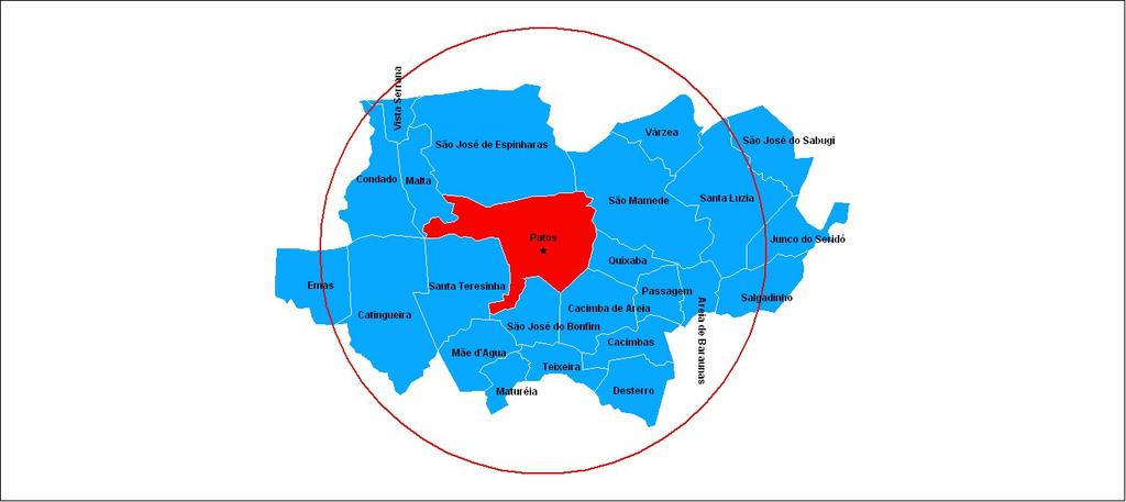 Geograficamente, o município está localizado em uma região que polariza mais de 70 cidades, entre elas municípios de estados circuvinhos como Rio Grande do Norte e Pernambuco, com as quais mantém um