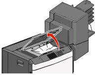 400 403 e 460 461 atolamentos de papel 1 Abra a porta da unidade de transporte de papel. 2 Segure o papel atolado firmemente e retire-o com cuidado.