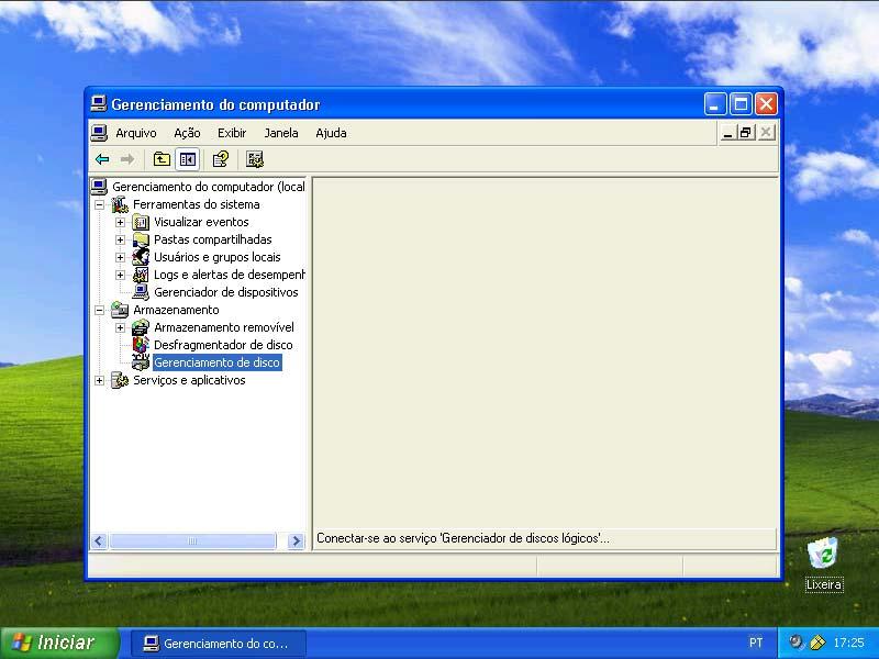 Capítulo 11 Laboratório/Aluno Etapa 5 Clique no botão iniciar e clique com o botão direito do mouse em Meu computador. Selecione Gerenciar.