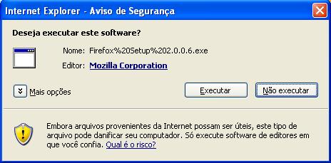 A janela de download do Internet Explorer é exibida.