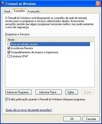 Isso poderá ser necessário se seu cliente tiver um aplicativo que exija comunicação externa, mas que, por algum motivo, o Windows Firewall não poderá executar a configuração automaticamente.