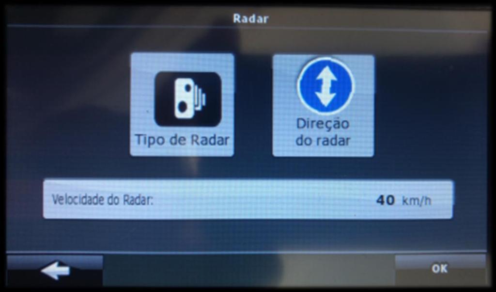 Na próxima tela irão aparecer as opções para adição do novo radar: 3.