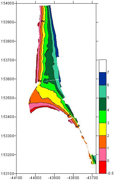 D73 (m) VIII Impacte de uma obra de protecção às actividades de uma comunidade piscatória: Formação de um tômbolo no litoral da Aguda Nas Figuras 8.6 a 8.