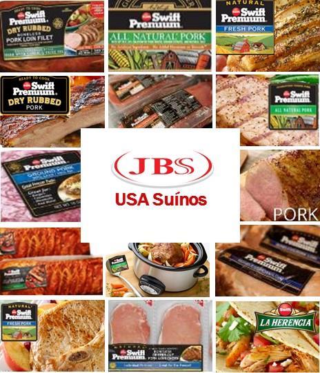 JBS USA CARNE SUÍNA RECEITA LÍQUIDA (US$ MILHÕES) 1.363,9 EBITDA (US$ MILHÕES) 8,1% 10,0% 795,0 71,6% 136,9 64,6 111,9% Aumento da receita em função da integração dos ativos adquiridos.