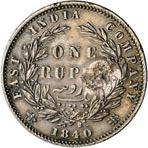 coroado sobre Rupia 1840